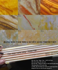Bảng mẫu Tấm nhựa xuyên sáng Trend Việt